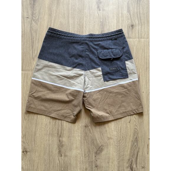 Vissla Boardshorts Unlined Mens 34 Upcycle Cotton Quick Dry Swim Gray Brown Tan - Picture 9 of 9